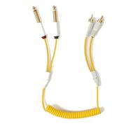 MyVolts Candycords RCA to 2 x 6.35mm Coiled Cable - 40cm Pineapple