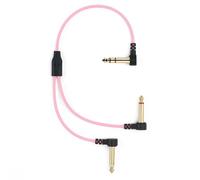 MyVolts Candycords Stereo Pedal to Pedal Splitter Cable, Low Profile Large Stereo Jack to 2 x Low Profile Large Mono Jack, 25cm, Marshmallow Pink