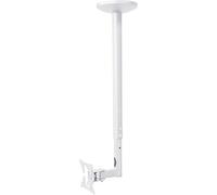 myWall HL4-1WL Height-Adjustable Ceiling Mount for Flat Screens 10-30 Inches 25-76 cm up to 30 kg White