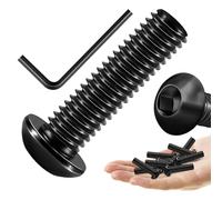 Mywish 3/8-16 x 1-1/2" 10Pcs Button Head Socket Cap Bolts Screws, 304 Stainless Steel 3/8 Bolts, Allen Drive Furniture Screws, Black Oxide & Hex Spanner