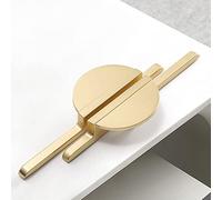 Myxekllo Brushed Gold Drawer Pulls Half Moon Drawer Pulls, 2.5 inch(64mm) Hole to Hole Semi Circle Cabinet Pull Handles for Kitchen Cabinet Cupboard Dresser, 4 Pack