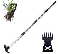 MYXJGNAIY Weed Puller Tool with Long Handle - 60" Manual Weeder Remover Tool, 2 in 1 Hand Weed Rake and Garden Hoe for Gardening, Heavy Duty Uprooting Weeding Pull for Yard, Lawn, Patio and Garden