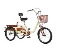 MYXJX adult tricycle, 3 Wheel Bikes,20 Inch Seat With Backrest Adult Tricycle Cruiser Bike,High Carbon Steel Frame Cruise Trike,Single Speed With Shopping Basket For Outdoor Sport Cycling Pedalling