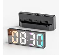 MYXJX alarm clock, no Ticking Bedside Clock Snooze Function With Temperature,time,Easy Set,for Bedroom Living Room Home Decor And Office Best Festival Gift(Black)
