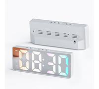 MYXJX alarm clock, no Ticking Bedside Clock Snooze Function With Temperature,time,Easy Set,for Bedroom Living Room Home Decor And Office Best Festival Gift(White)
