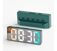 MYXJX alarm clock, no Ticking Bedside Clock Snooze Function With Temperature,time,Easy Set,for Bedroom Living Room Home Decor And Office Best Festival Gift(Dark Green)