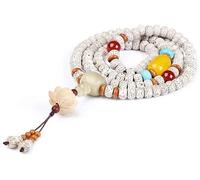 MYXJX bead bracelet, 108 Beads Bracelet Tibetan Buddhist Star Moon Bodhi with Lotus/Buddha Pendant Meditation Natural Wood Mala Prayer Bead Necklace