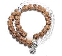 MYXJX bead bracelet, Bracelet, Crystal Bracelet Mala Prayer Beads Natural Bodhi Tibetan Buddhist Meditation Double Circle Style Jewelry for Anniversary