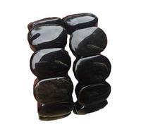 MYXJX Beaded Bracelets, 18 * 20mm Nature Nephrite Obsidian Black Bracelet Large Beads Bracelets
