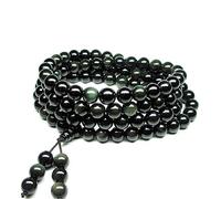 MYXJX beaded bracelets, Natural Stone Black Rainbow Obsidian Bracelet Men Women 108 Beads Stretch Bracelets 8mm Buddha Rosary Buddhist For Lover