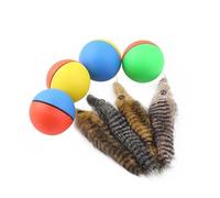 MYXJX cat toys, Cat Toys Dog Beaver Weasel Puppy Rolling Play Random Alive Pet Toy Jump Ball 4Pcs