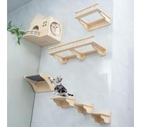 MYXJX cat wall furniture, Cat Shelves and Perches for Wall, DIY Climbing Frame Set, Save Space, for Cats to Sleep and Play(Style5)