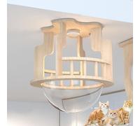 MYXJX cat wall furniture, Indoor Solid Wood Wall-Mounted Cat Climbing Frame, Free Combination of Aerial Suspension Bridge, Jumping Platform(S7)