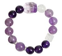 MYXJX crystal bracelet, Natural Gemstone Beads Bracelets, Healing Energy White Crystal Calming Stretch Bracelet for Birthday Valentines Christmas