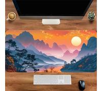 MYXJX desk protector, Mountain Moon Rivers Long Computer Keyboard Mousepad Mouse Mat(1000x500x3mm)