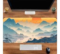 MYXJX desk protector, Mountains Rivers Landscapes Mat with Stitched Edges(1000x500x2mm)