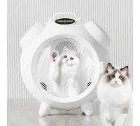 MYXJX dog dryer, 62L Pet Grooming Dryer Box, Low Noise Drying with Sorrow Window, 16-42°C Adjustable Temperature Control, 4 Wind Speed/Timing