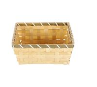 MYXJX egg basket, Simple Woven Basket Rectangle Wicker Bread Handmade Square Home Shop Display Egg Storage(19x19x7cm)