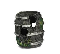 MYXJX fish tank decorations, Aquarium Fish Tank Artificial Resin Ornament Cave Landscaping Decoration Mini Wooden Barrel 3Pcs Black