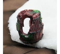 MYXJX fish tank decorations, Aquarium Fish Tank Artificial Resin Ornament Cave Landscaping Decoration Mini Wooden Barrel 3Pcs Red