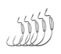 MYXJX fishing hooks, Fish Hooks 25 Pcs Worm Jig Heads Weighted Wide Gap Crank Weedless Offset Fishhooks for Bass Fishing