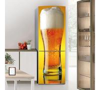 MYXJX fridge stickers, fridge sticker full covering door fridge covers skins wall stickers for kitchen decal, Seduced bubbling beer cool summer(S: 60x150 cm)