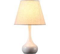 MYXJX lamp, Table Lamps Metal Base Modern Lights Dimmable Bedside Desk Lamp(White,21 * 35cm)