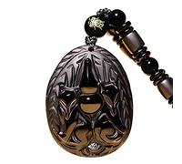 MYXJX obsidian necklace, Obsidian Fox Pendant Women Natural Necklace