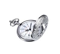 MYXJX Pocket Watch, Classic Roman Numerals Silver with Chain(White)
