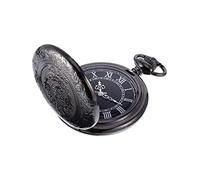 MYXJX Pocket Watch, for Men with Dial and Chain(Black)