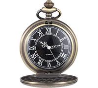 MYXJX pocket watch, For Men with Dial and Chain(Bronze)