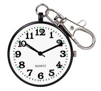 MYXJX pocket watch, Pocket Watch Minimalist Ultra Thin Open Face with Key Buckle Unisex Portable Unisex Pocket Watch(Silver)