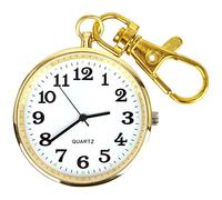 MYXJX pocket watch, Pocket Watch Minimalist Ultra Thin Open Face with Key Buckle Unisex Portable Unisex Pocket Watch(Bronze)