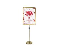 MYXJX sign stand, Sign Holder Stand Adjustable Poster Display Stand, Aluminum Menu Stand Floor Display Stands Replaceable Advertisement with Stable Base 9.45 * 12.87inch white(Golden,17.72*24.57inch)