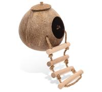 MYXJX Small pet's nest 3pcs Hamster Coconut Shell Nest Bird Toy Pets Toy Hamster Hideout Toys for Birds Pet Toy Ladder Natural Hiding
