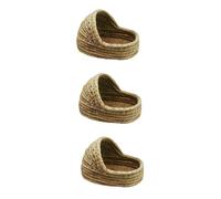 MYXJX Small pet's nest Rabbit Nest Rabbit Hideout Hamster Hut Rabbit Beds Rabbit Grass Bed Bedding Chew Toy Pet C(Ax3pcs,20X15CM)