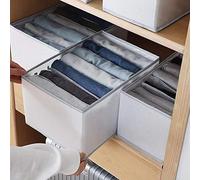 MYXJX storage boxes, Foldable Mesh Clothes Organizer with 7 Grids - Visible Closet Storage Box for Underwear and Accessories(White*2pcs)