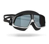 MYXJX swimming goggles, Swim Goggles for Men Women Glasses Anti-Fog UV Large Frame Adults Sport Waterproof Silicone swimming goggles Eyewear(Clear silver black)