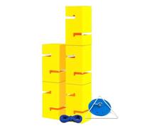 MYXJX team building games for work, IEOWY Team Building Game For Adult, Instant Setup Blocks Tower, Field Day Set For Schools(Yellow,5PCS)