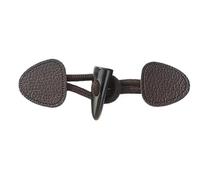 MYXJX toggle buttons, 15cm 5 Pair Purple Leather Horn Toggle Closure Buttons for Leather Toggle Button Sew On Toggle Closure for Coat Jacket(Dark Brown)