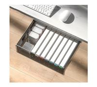MYXJX under desk storage, Hidden Under Desk Drawer Storage Box, Self Adhesive Pop Up Organizer Tray With Slide Rail Snap,Gray1,size(Gray2)