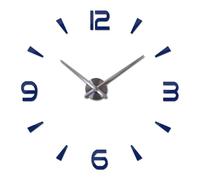 MYXJX wall clock, Brief Wall Clock For Living Room Design Mirror Clocks Diy 3d Stickers Large Decorative Quartz Watch(Deep Blue,37 inch)