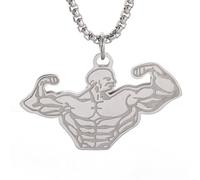 MYYCYCV Necklace pendant Bodybuilding strong muscular men pendant domineering necklace fashion trend pendant gym athleisure gift