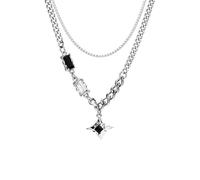 MYYCYCV Necklace pendant Design black and white galaxy mangxing necklace for men and women, light luxury, hip-hop, sweet and cool versatile accessories gift
