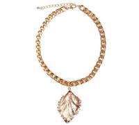 MYYCYCV Necklace pendant Personality exaggerated large leaf pendant necklace women's simple single-layer geometric necklace European and American jewelry gift