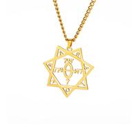 MYYCYCV NECKLACE PENDANTNecklace seven-pointed star pendant logo star women's necklace silver colorful pendant necklace gift