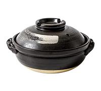 MYYINGBIN Japanese Donabe Ceramic Hot Pot Casserole, Round Clay Pot With Lid, Heat Resistant Round Earthenware, Rice Cooker For Stew Soup, 1700ml