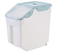 MYYINGELE Food Storage Container 10/15/25KG Airtight Kitchen Rice Cereal Canisters Dry Grain Metering Storage Dispenser Moistureproof for Rice Cereal Grain Soybean Pet Food, Blue, 15KG