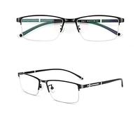 MYYINGELE Half Frame Reading Glasses, Progressive Multifocal Reading Glasses for Mens, Spring Hinges Lightweight Comfortable Anti-Blue Light Glasses, 1