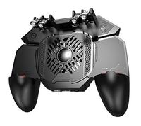 MYYINGELE Upgraded 4 Triggers Mobile Game Controller with Cooling Fan Compatiple for PUBG/COD Mobile [6 Finger Operation] Grip Gamepad Joystick mobile controller Android/iOS, Black